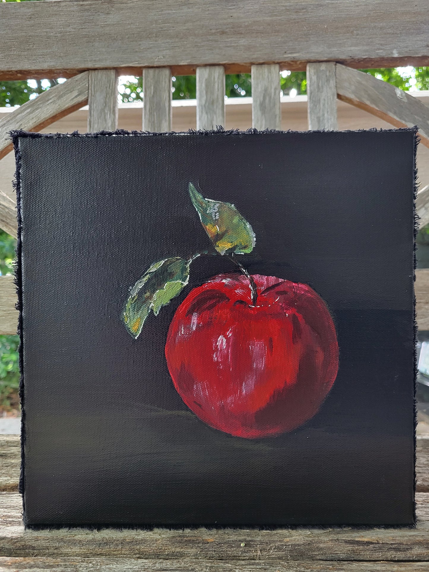 Square hand-painted canvas