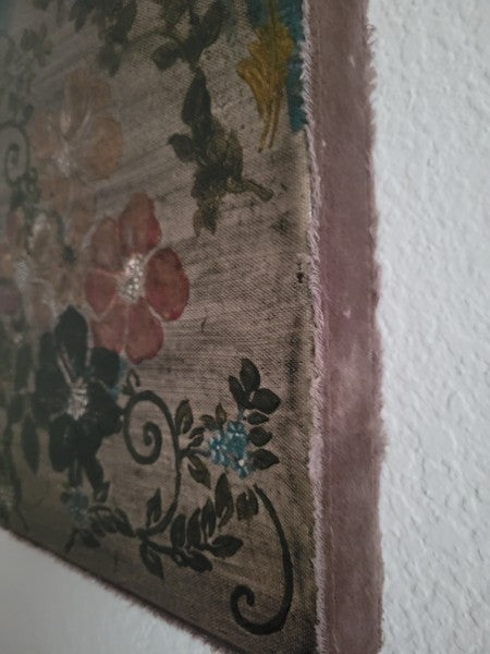 Vintage Tapestry Inspired Painting on Canvas