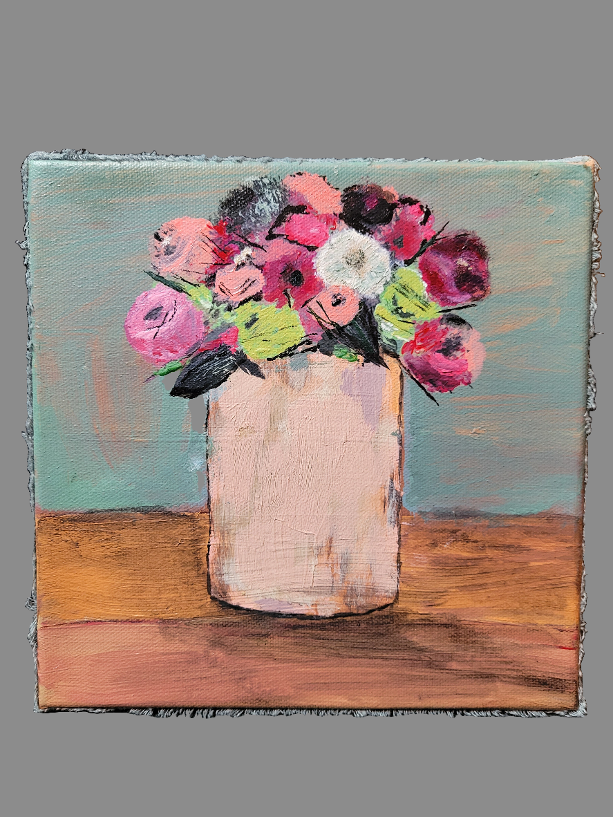 Original velvet wrapped canvas painting.