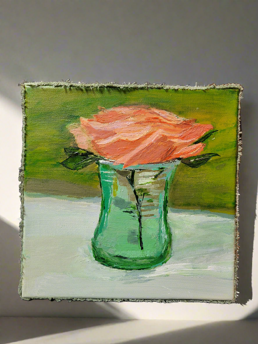 Velvet wrapped hand painted canvas.