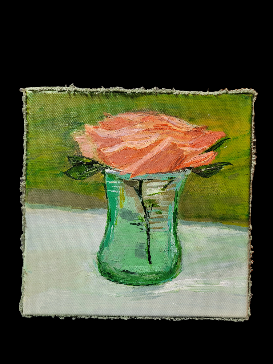 Velvet wrapped hand painted canvas.