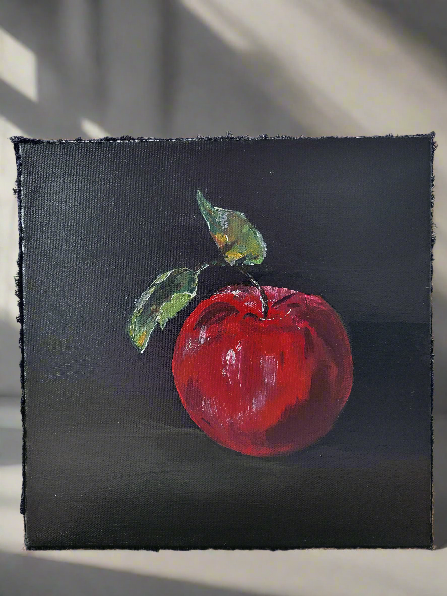 Square hand-painted canvas