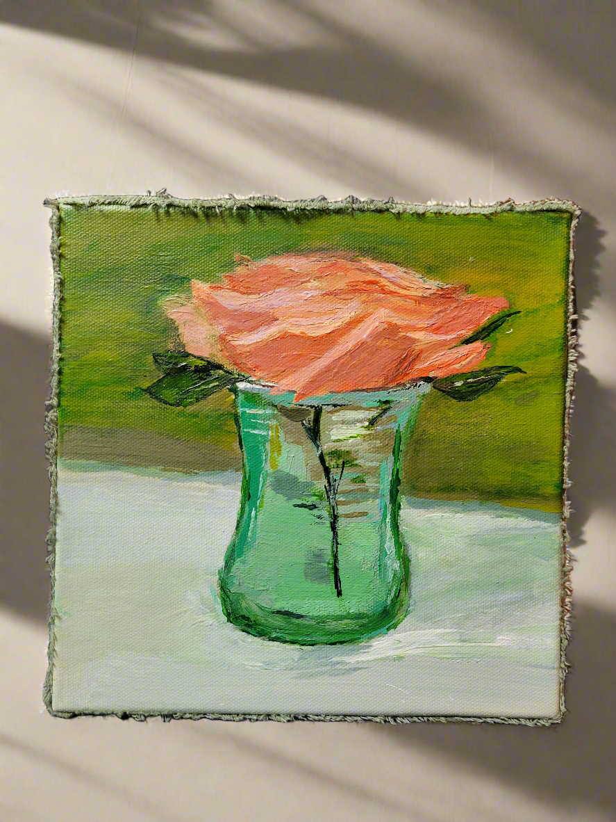 Velvet wrapped hand painted canvas.