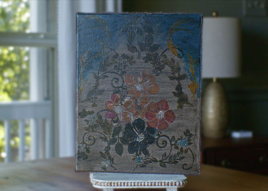 Vintage Tapestry Inspired Painting on Canvas