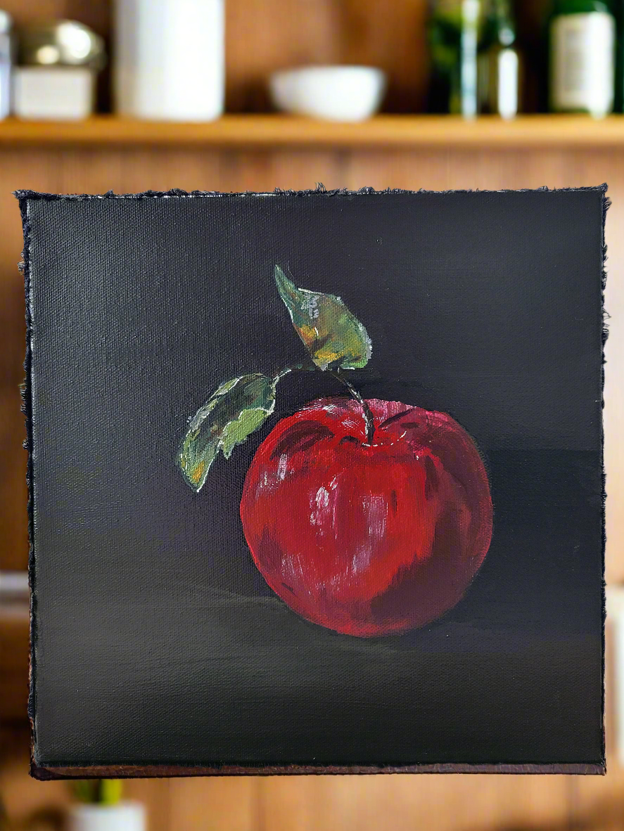 Square hand-painted canvas