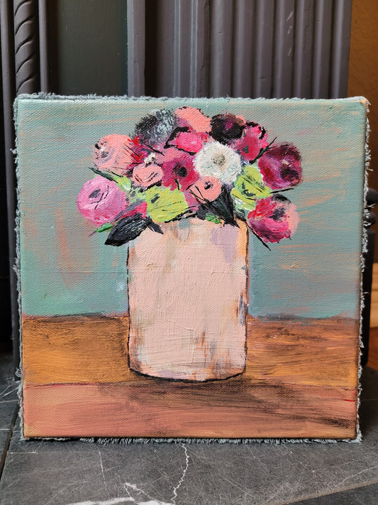 Original velvet wrapped canvas painting.