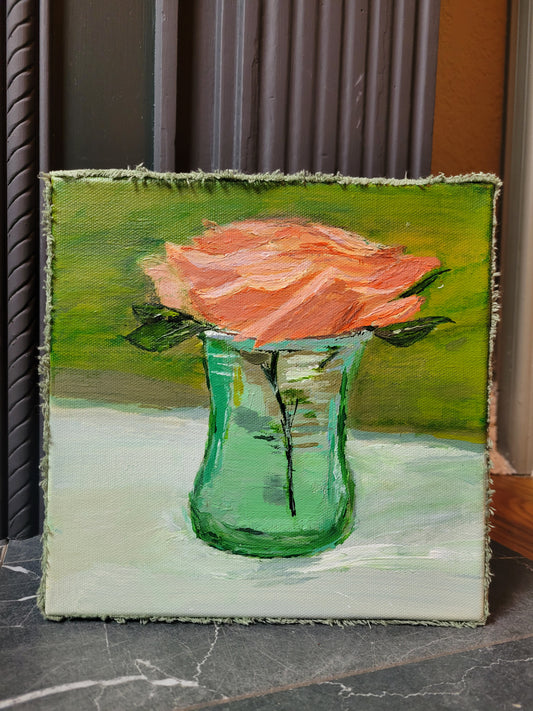 Velvet wrapped hand painted canvas.